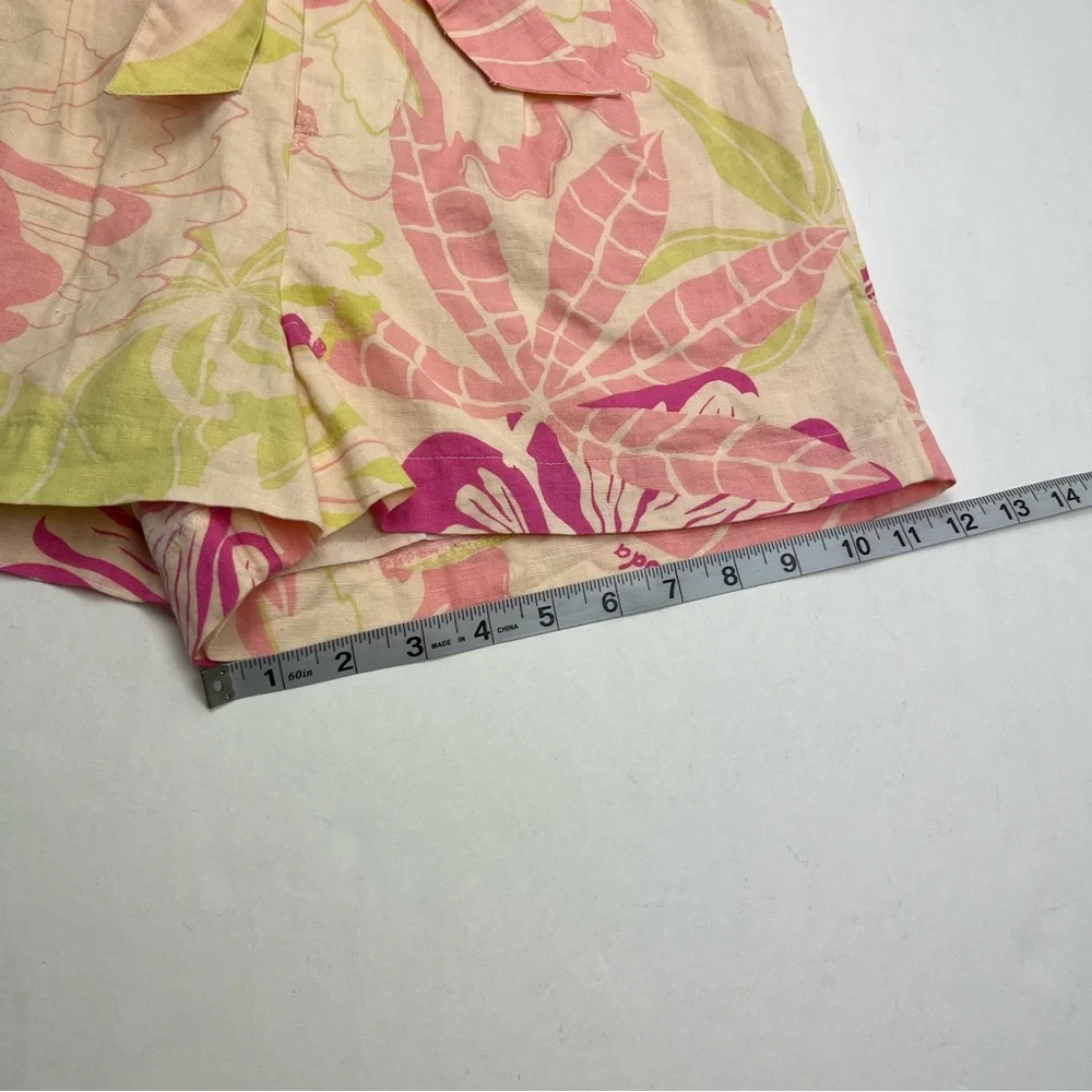 Scotch & Soda High Rise Mid Length Shorts Pink Green Floral Print Womens Size XS